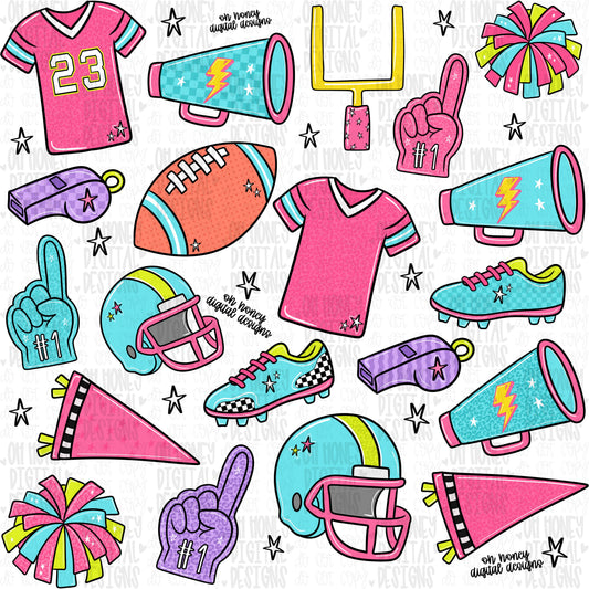 Preppy Colors Football Clipart