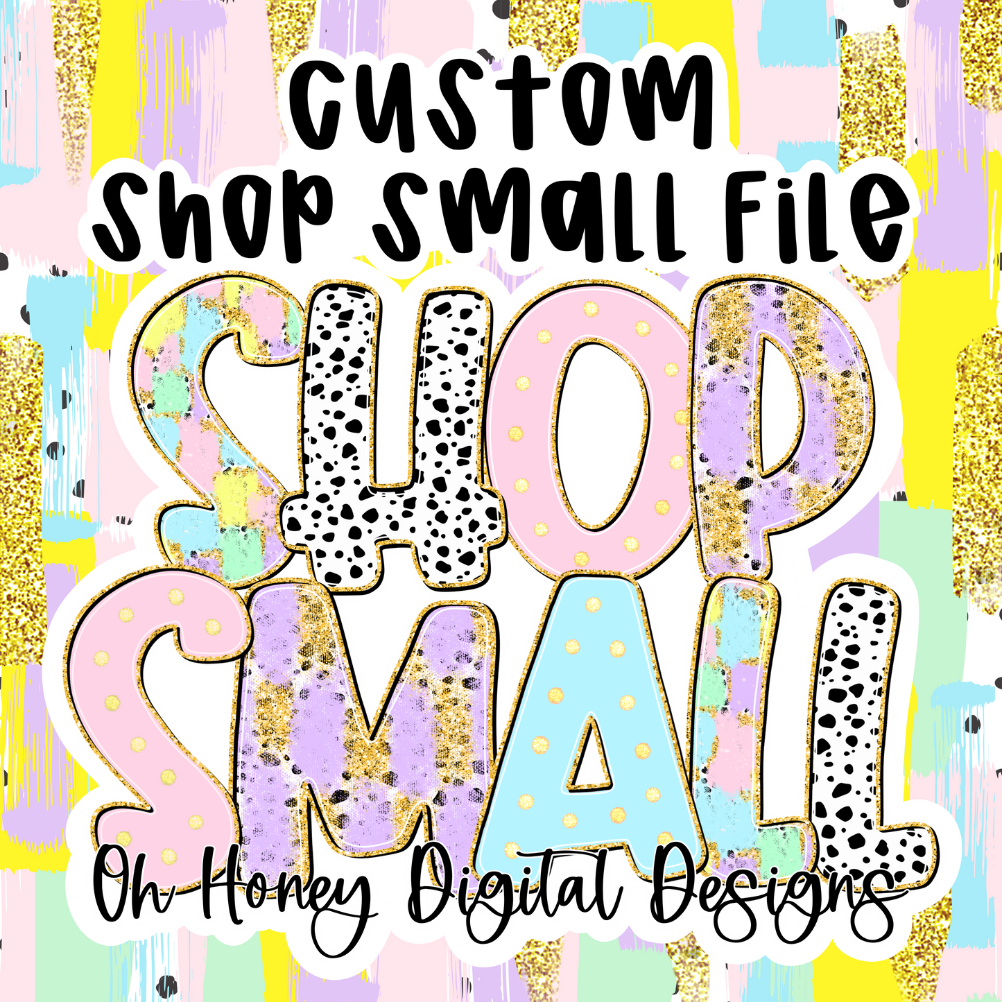 Custom Shop Small Pastel Brushstrokes Design