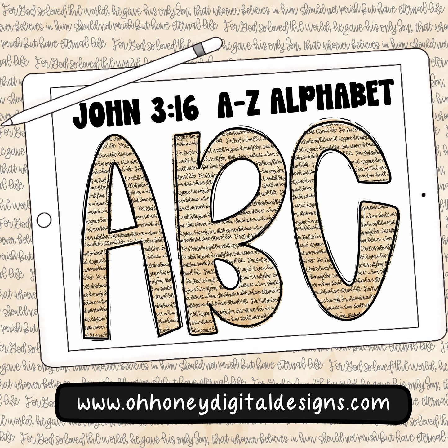 John 3:16 Alphabet Set
