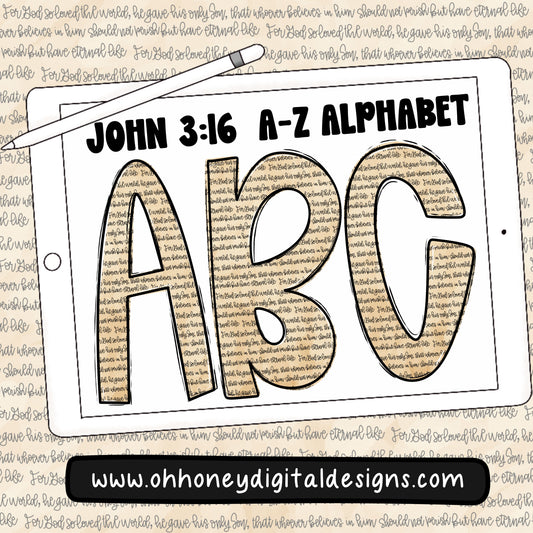 John 3:16 Alphabet Set