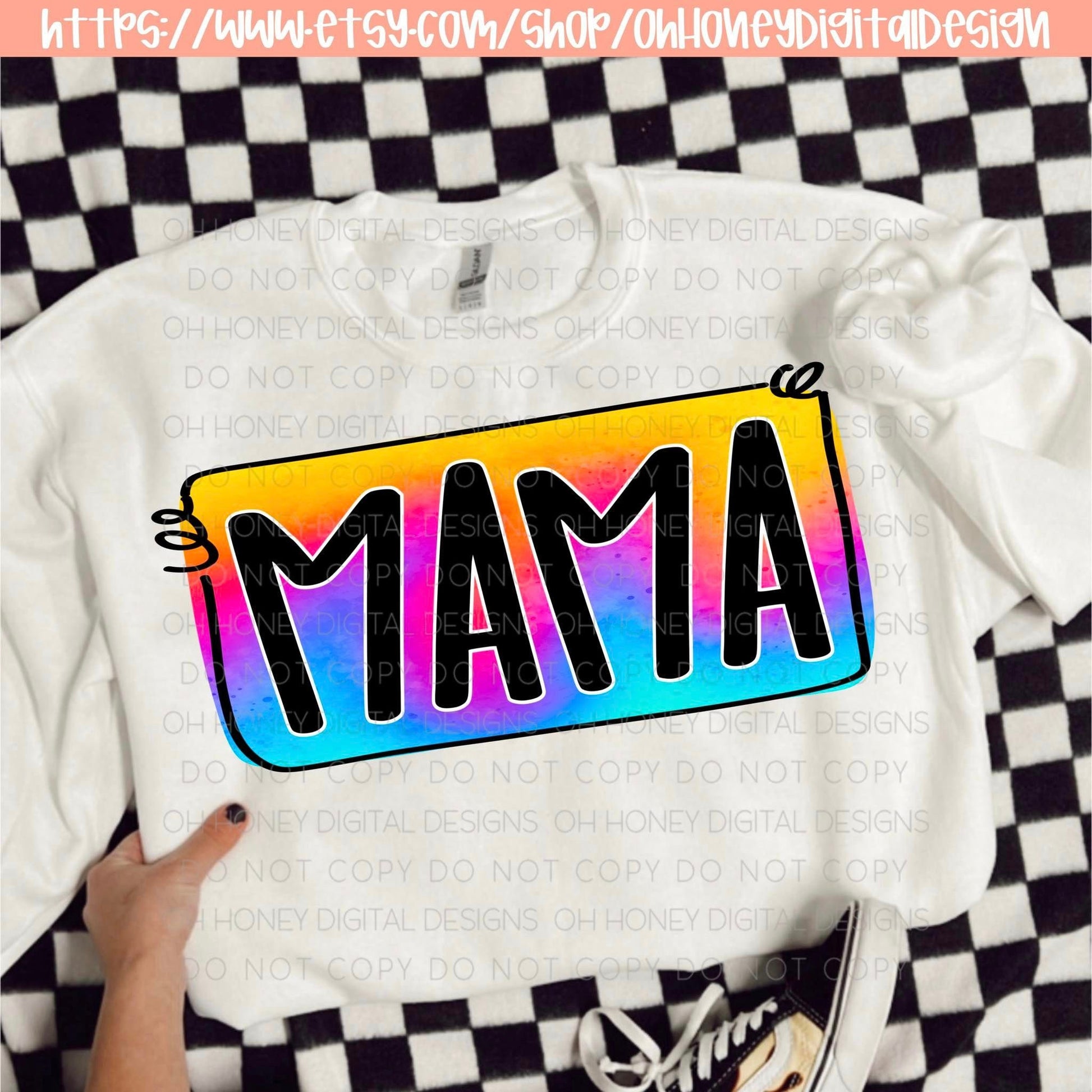 Mama Tie Dye PNG