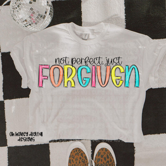 Not Perfect Just Forgiven Colorful PNG
