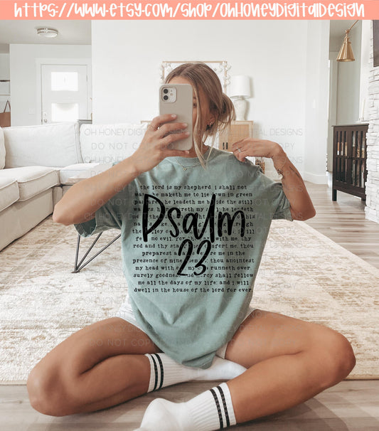 Psalm 23 Bible Verse PNG - Digital Design - Instant Download