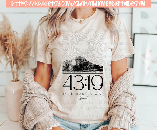 Isaiah 43:19 Bible Verse PNG - Digital Design - Instant Download