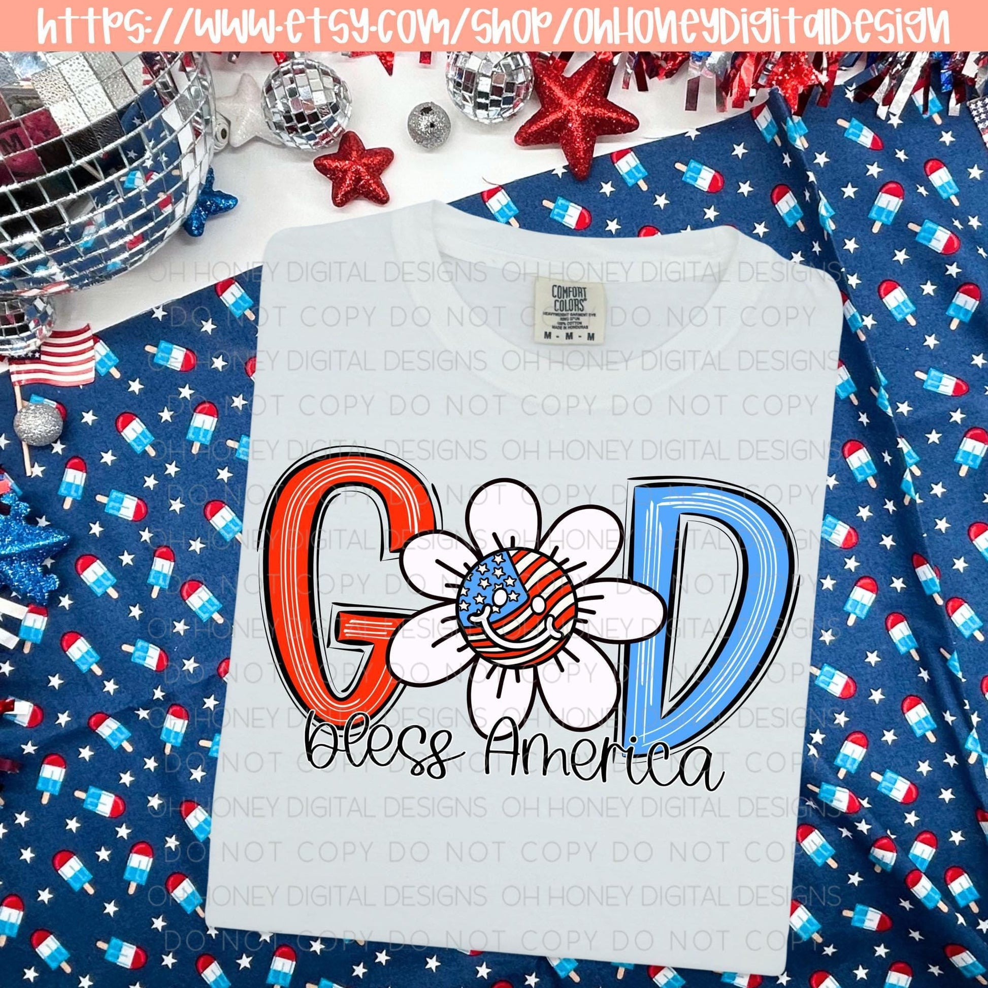 God Bless America - Digital Design - Instant Download
