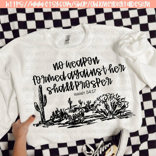 No Weapon Formed Against Her Shall Prosper - Digital Design - Instant Download