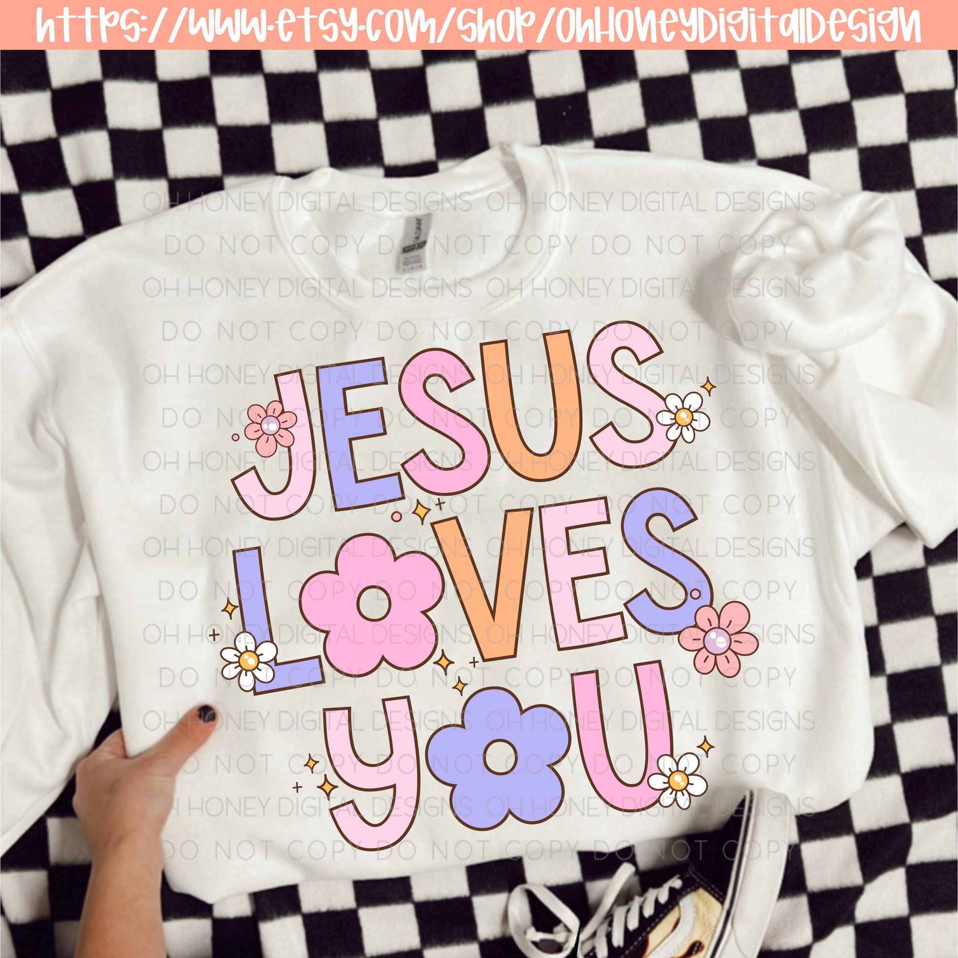 Jesus Loves You PNG - Digital Design - Instant Download