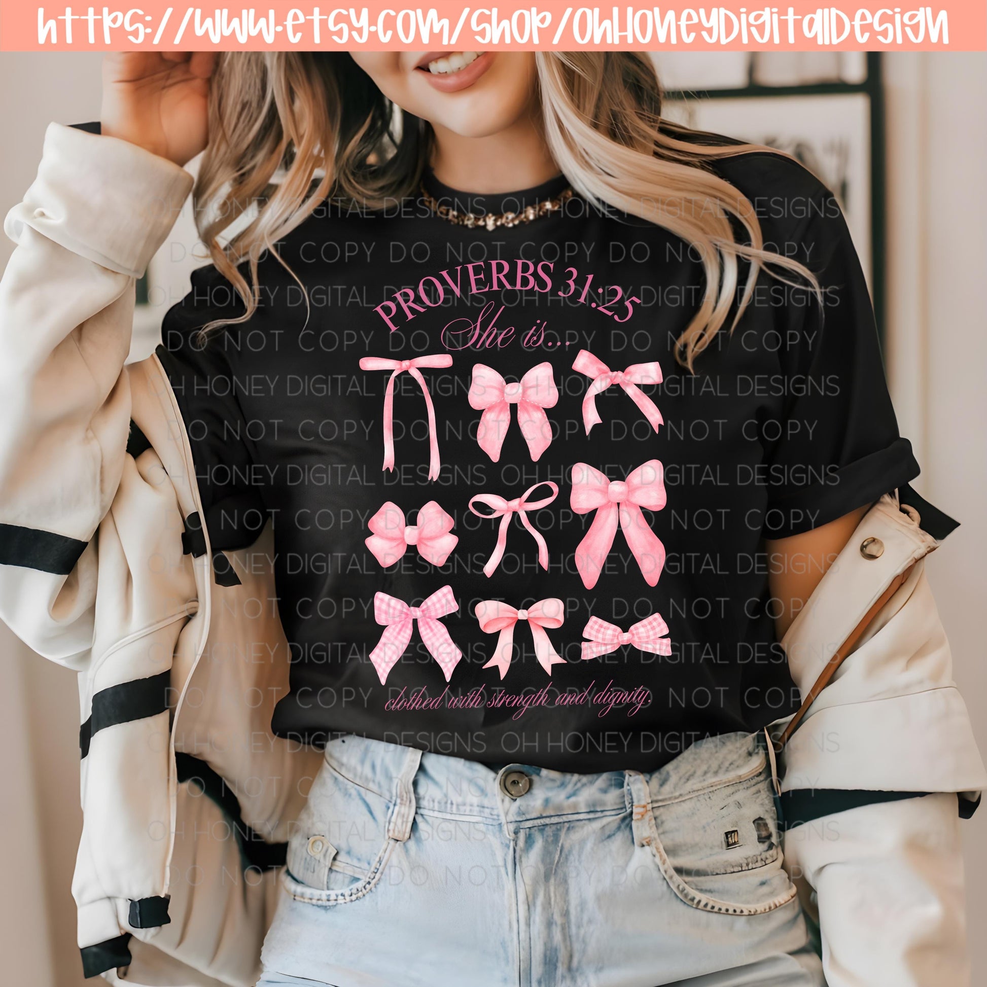 Proverbs 31 Coquette Bows PNG - Digital Design - Instant Download