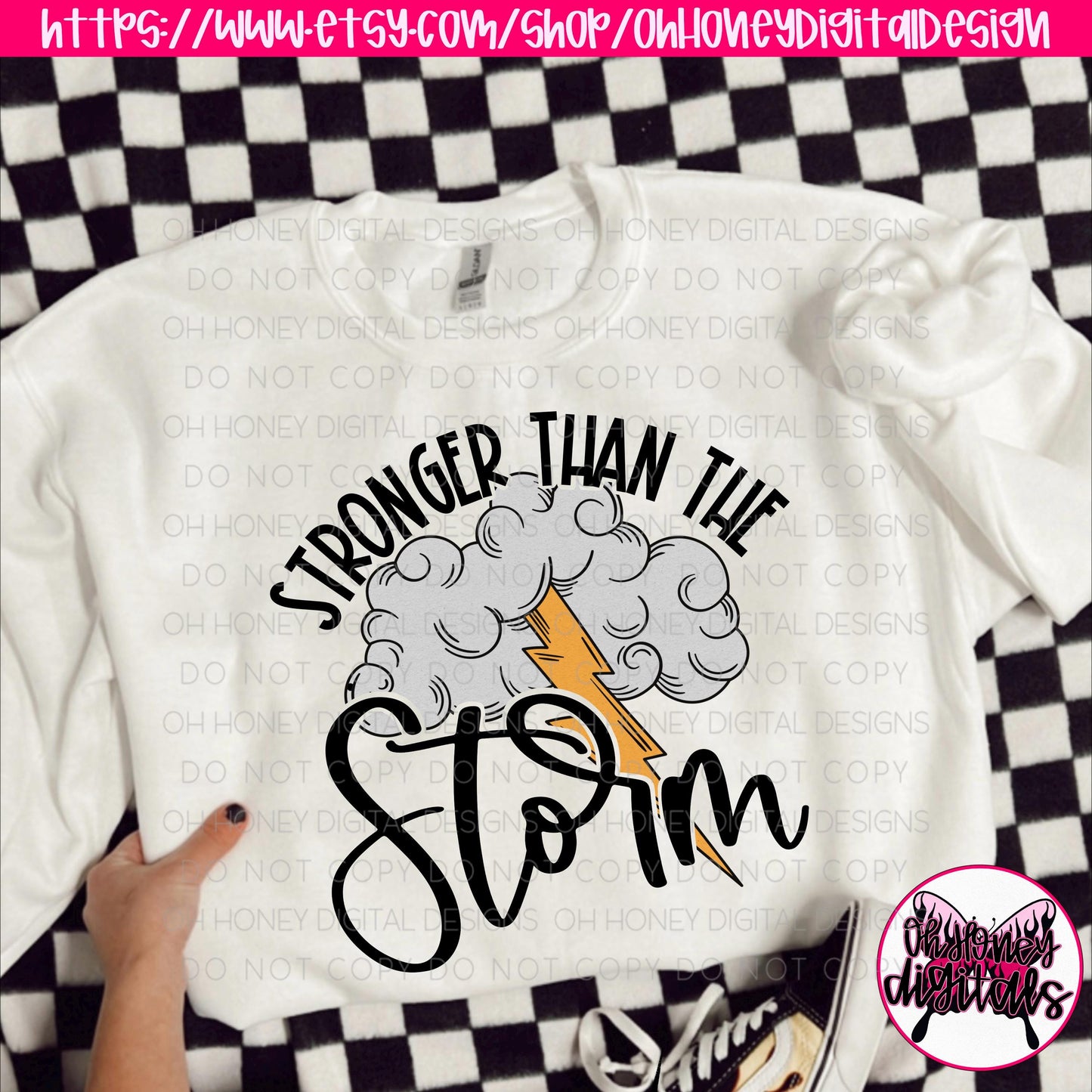 Stronger Than The Storm PNG - Digital Download - Instant Download - Christian Faith PNG File