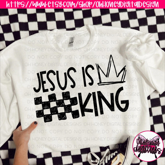 Jesus Is King PNG - Digital Download - Instant Download - Christian Faith PNG File