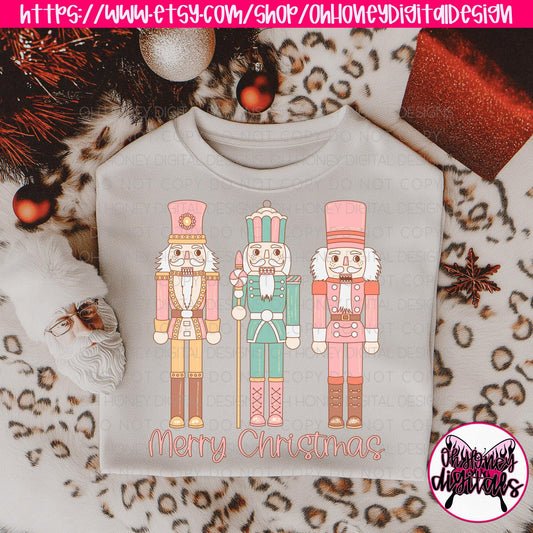 Merry Christmas Pink Nutcracker PNG Christmas