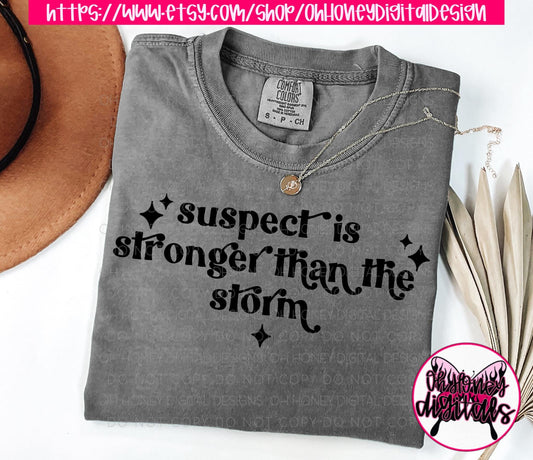 Suspect is Stronger Than The Storm PNG / Funny / TikTok Trend