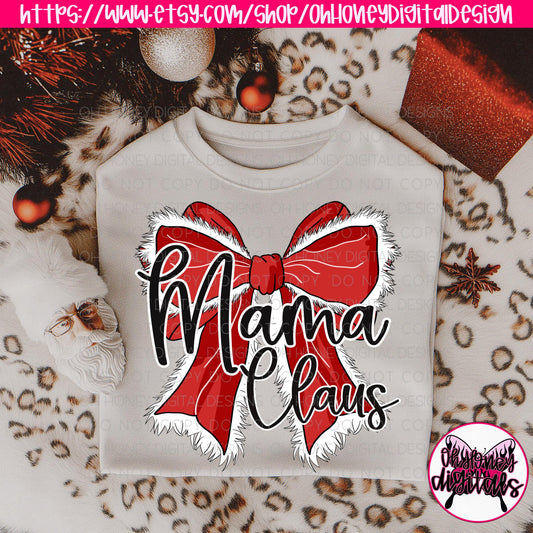 Mama Claus Bow PNG Christmas