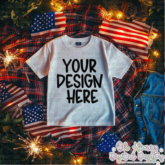 Unbranded White T-Shirt - 4th of July - Mockup
